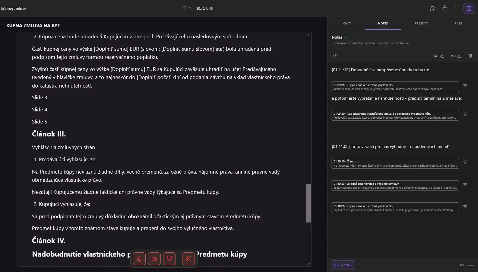 Súkromná poznámka s odkazom, ktorý otvoril presnú vetu v zmluve